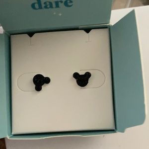 Black Swarovski crystal Mickey Mouse studs